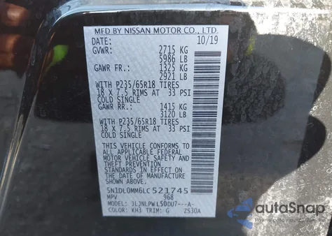 2020 Infiniti Qx60 Pure Awd from USA, damaged, VIN 5N1DL0MM6LC521745